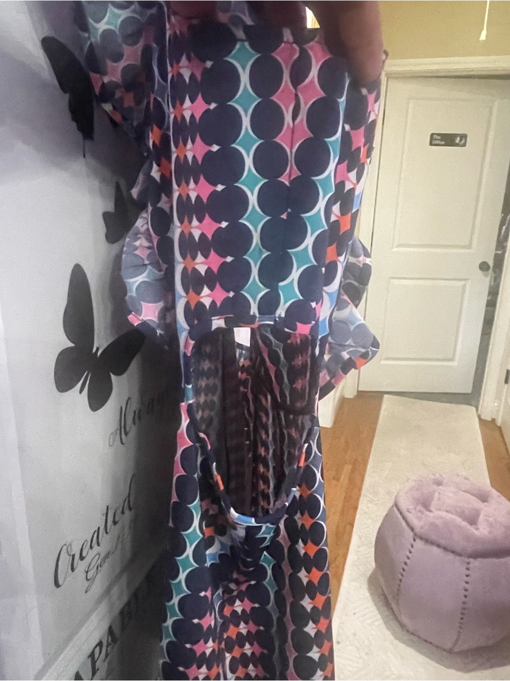 Multicolor Geometric Ruffle Dress - Picture 3 of 3